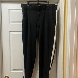 Referee Black Joggers with White Side Stripe